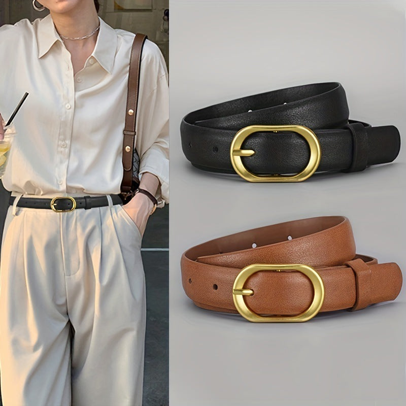 Trendy Unique Jeans All-match Decorative Thin Belt Limorista