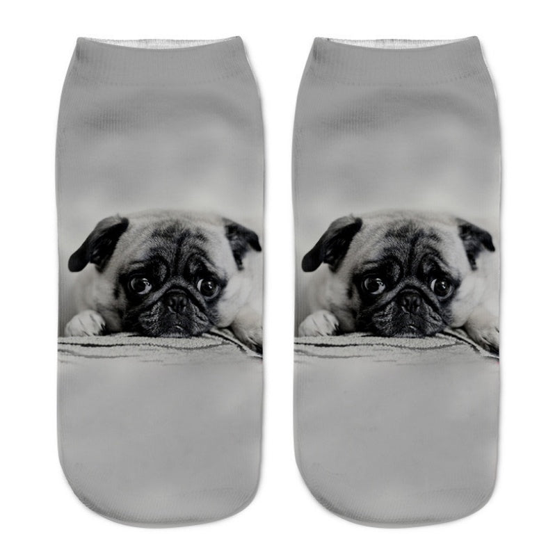 Popular Funny Unisex Short Socks 3D Cat Printed Anklet Socks Casual Socks Limorista