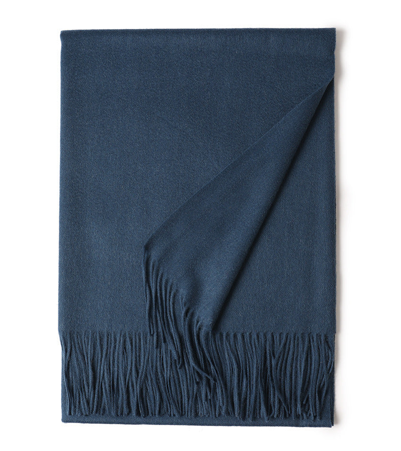 New Solid Color Wool Long Beard Warm Tassel Scarf Thick Limorista