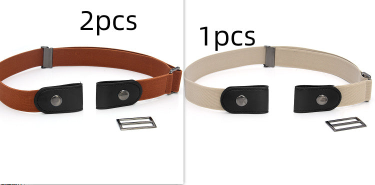 New Slim Elastic Invisible Belt Simple Lazy Belt Fat Elastic Leather Limorista