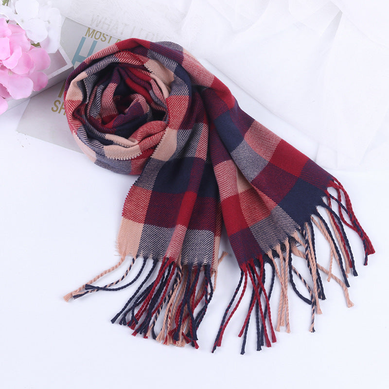Autumn And Winter British Style Plaid Scarf Winter Limorista