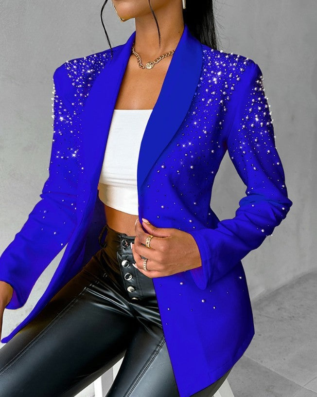 Fashion Casual Bubble Beads Small Suit Women&