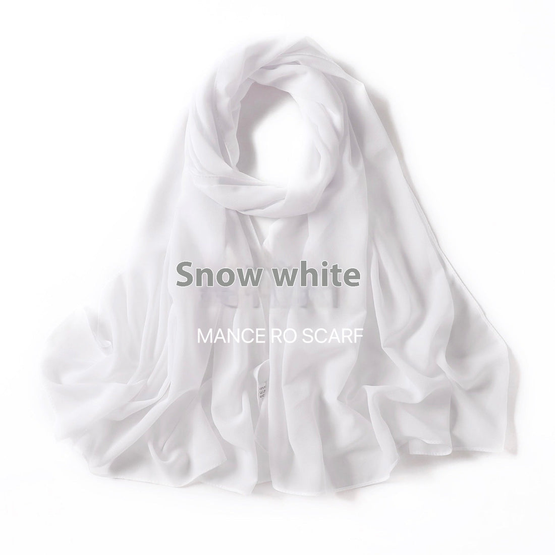 Pure Color Pearl Chiffon Scarf Headcloth Veil Chiffon Scarf Limorista