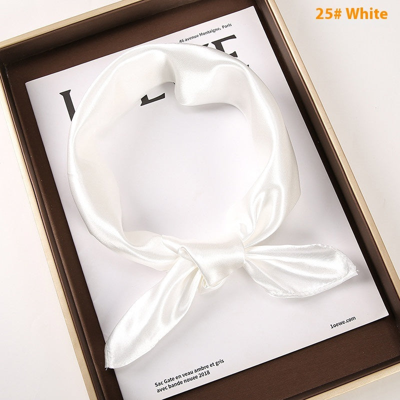 Solid Color Square Scarf Artificial Silk Small Square Towel Limorista