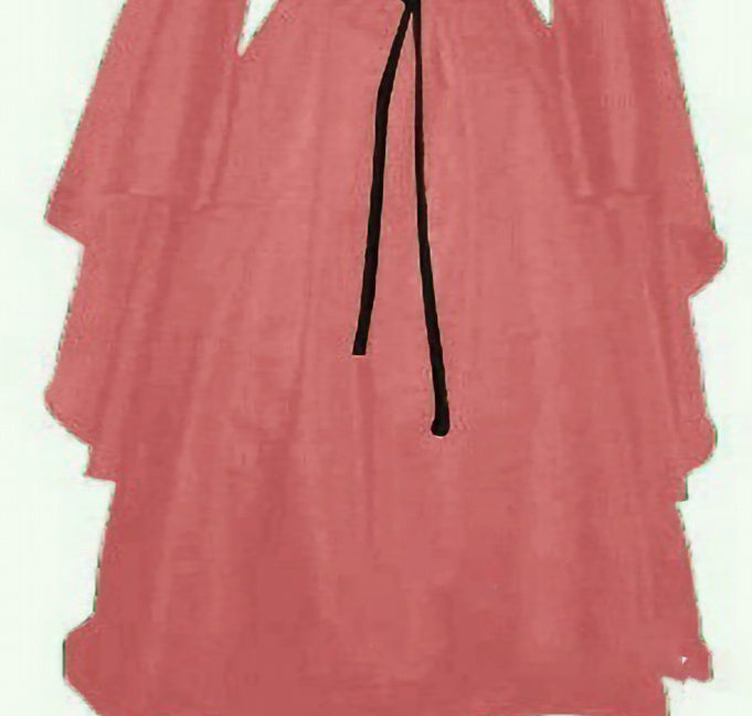 Halloween Long Sleeve Round Collar Belt Irregular Ladies Dress Halloween Witch Costume Limorista