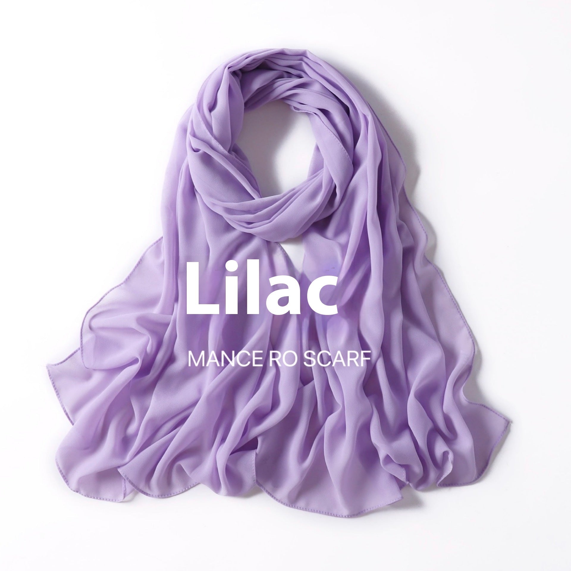 Pure Color Pearl Chiffon Scarf Headcloth Veil Chiffon Scarf Limorista