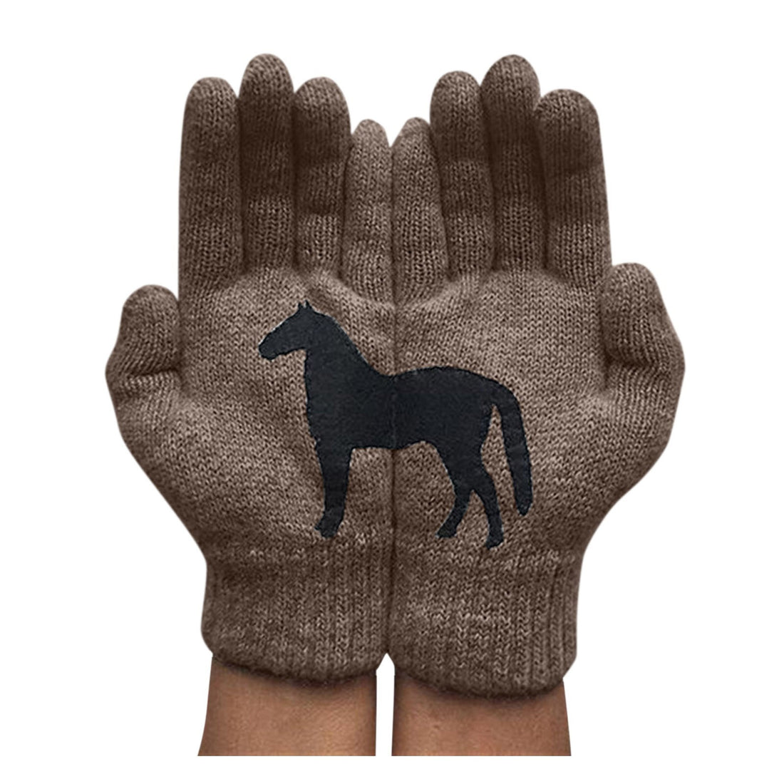 Dark horse print personality fun woolen gloves Limorista