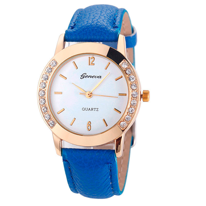 Bilateral Diamond Ladies Belt Casual Watch Geneva Women&