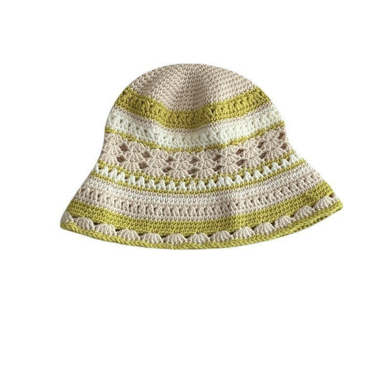 Japanese-style Retro Hollow Flower Handmade Knitted Bucket Hat Women Limorista