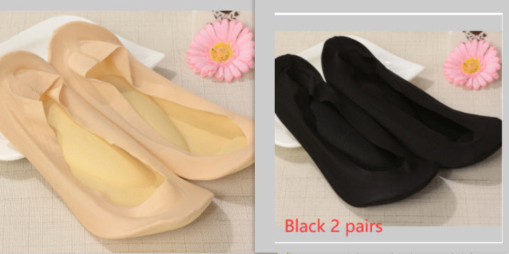 3D Arch Foot Massage Health Care Women Summer Socks Ice Silk Socks Shallow Mouth Silica Gel Invisible Slippers Feet Care Limorista