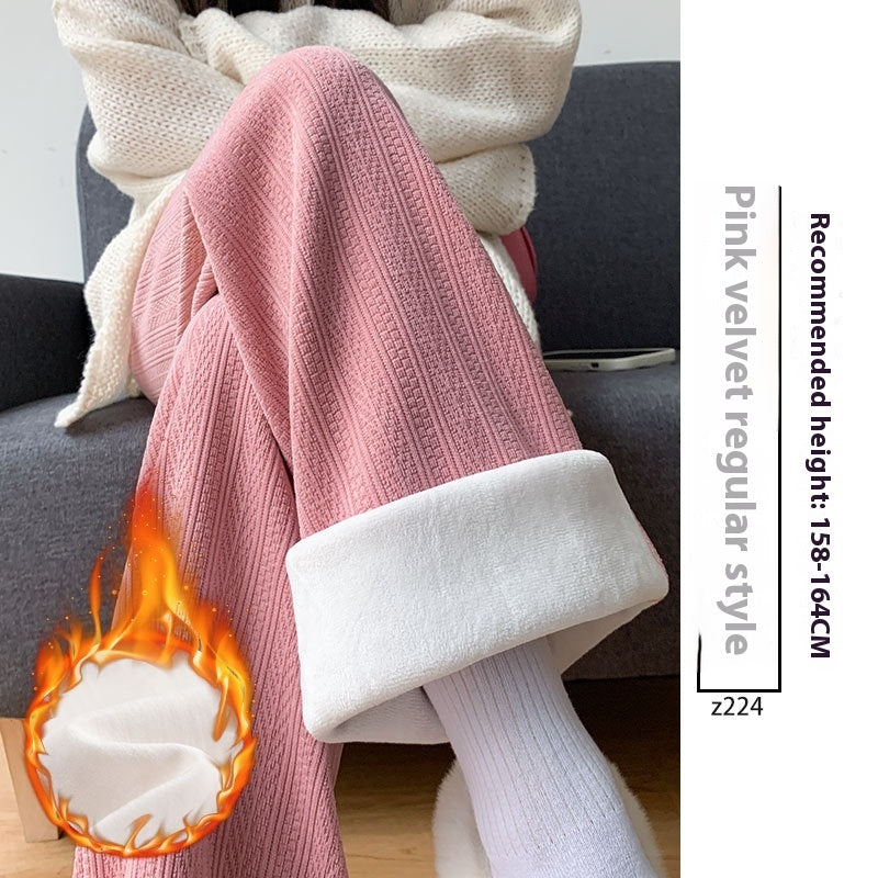 Velvet Thick Cotton Pants Outdoor Casual Wheat Narrow Version Limorista