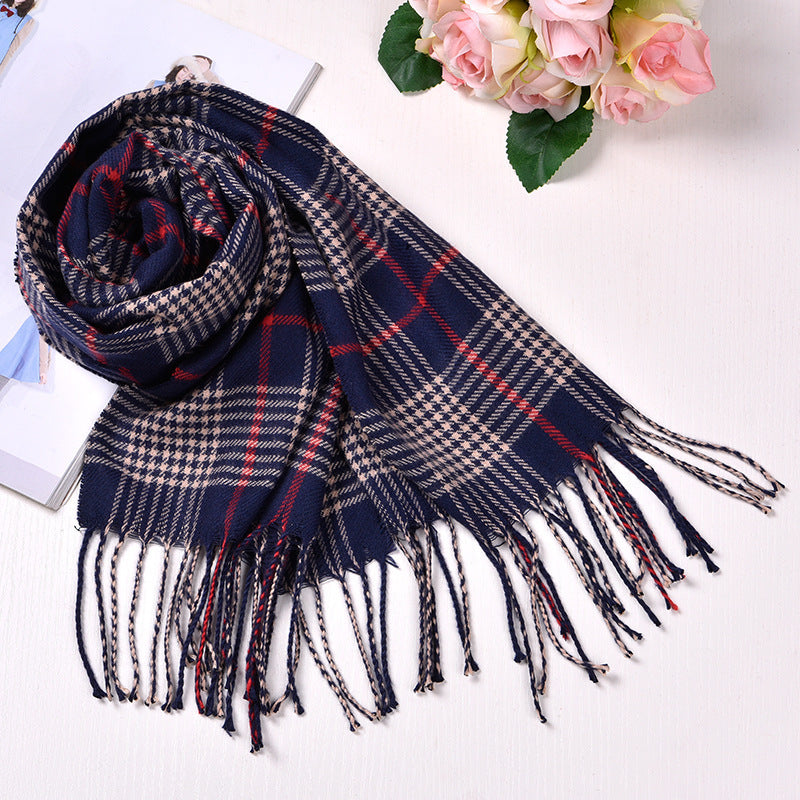 Autumn And Winter British Style Plaid Scarf Winter Limorista