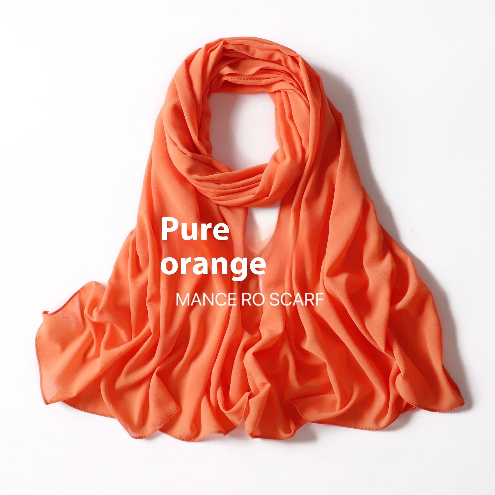Pure Color Pearl Chiffon Scarf Headcloth Veil Chiffon Scarf Limorista
