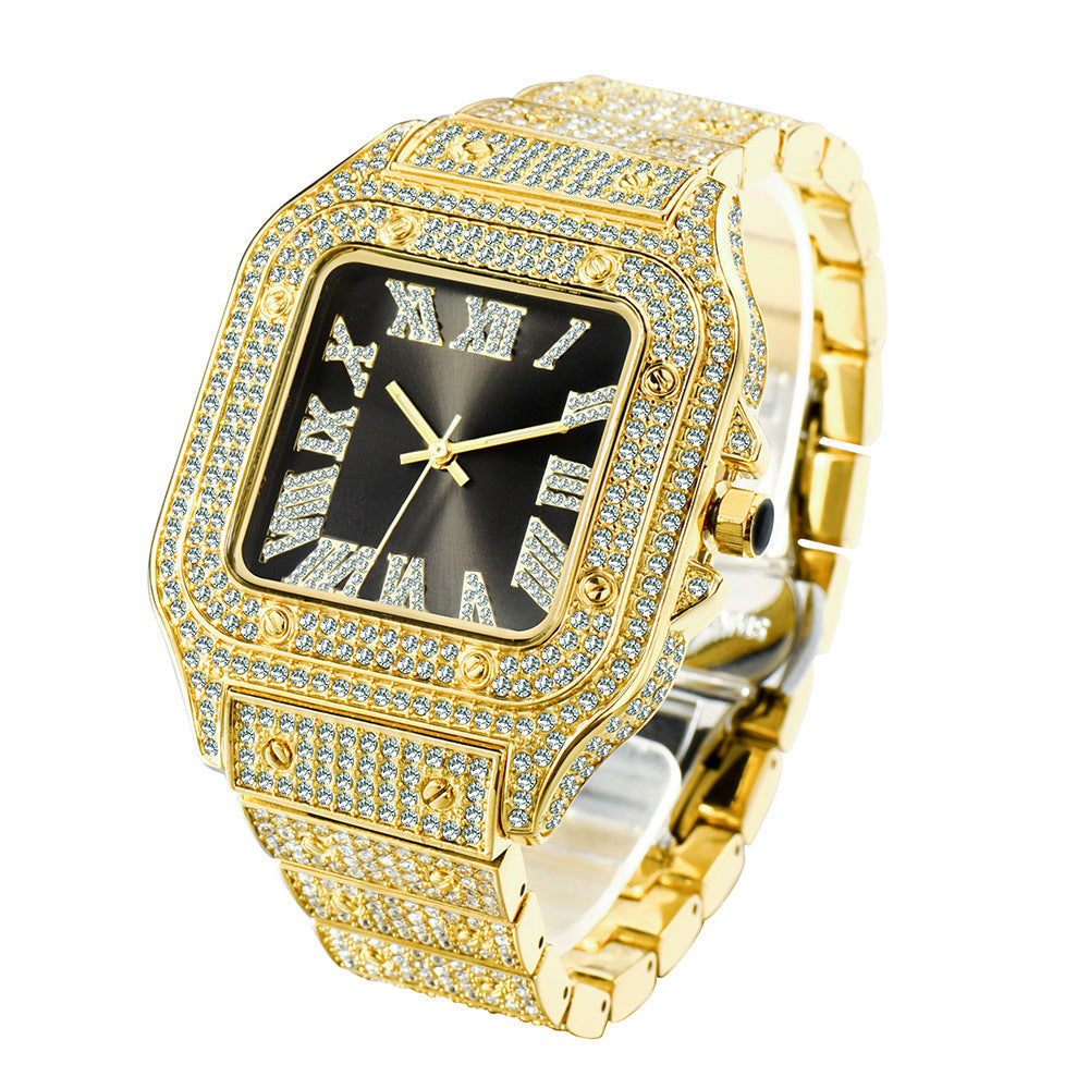 Fashion Hip Hop Diamond Full Diamond Square Men&