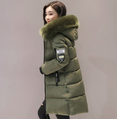Slim thick cotton jacket large fur collar cotton suit Limorista
