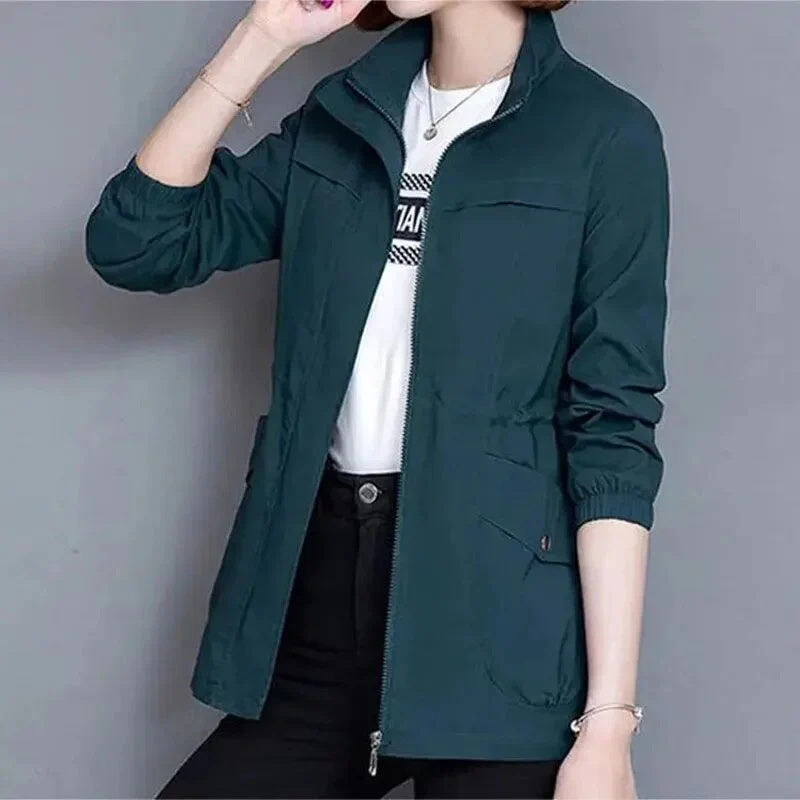 Korean Style Windbreaker With Waist And Slim Limorista