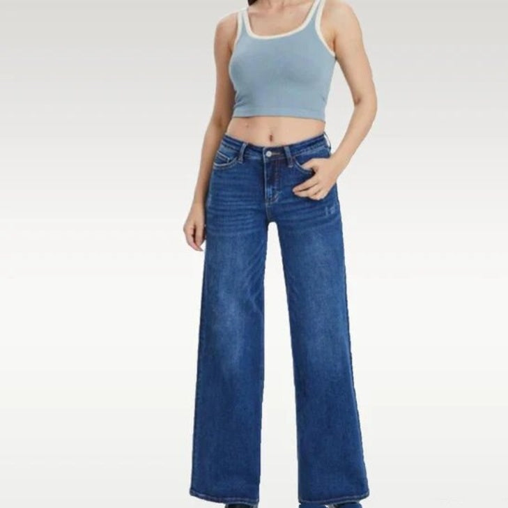 Narrow Wide-leg Pants High Waist Hip Lift Straight Loose Jeans Limorista