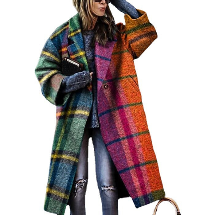 Limorista - Coat Print Dragon And Phoenix Woolen