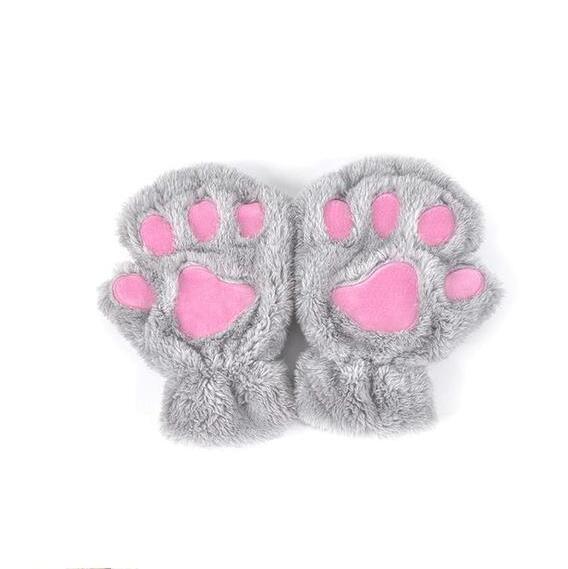 Winter Lovely Half Cover Paw Bear Cat Claw Gloves Short Finger Limorista