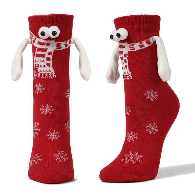 Couple Magnetic Handle Cute Hand Socks Christmas Limorista