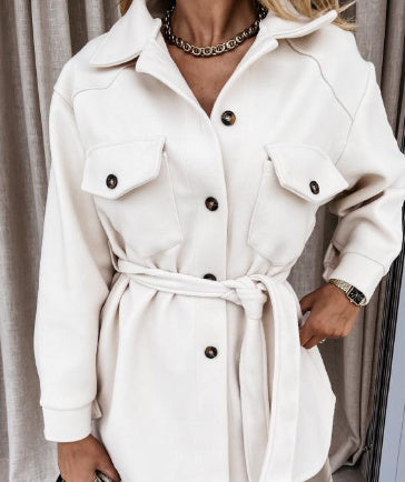 Fashionable Lace-up Small Fragrant Jacket With Pockets Limorista