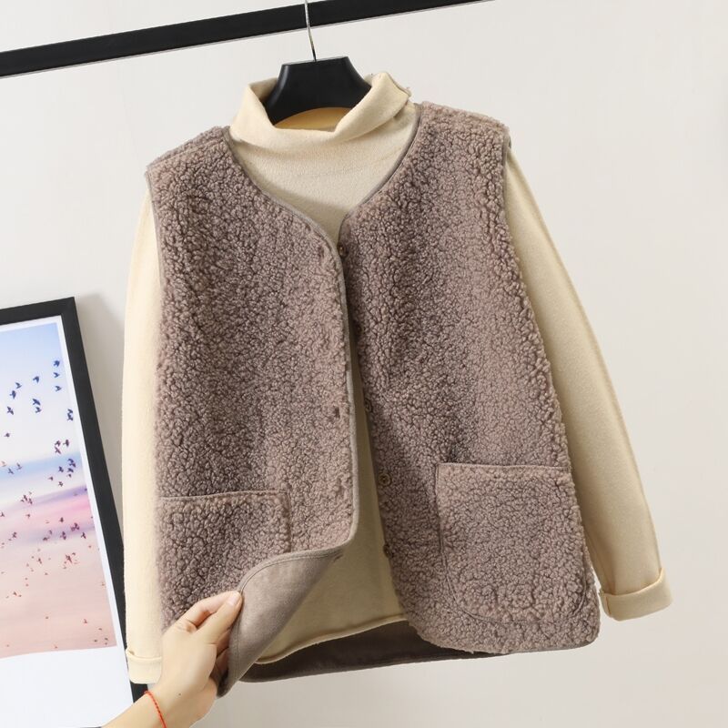 Autumn And Winter Versatile Outerwear Plush Vest Limorista