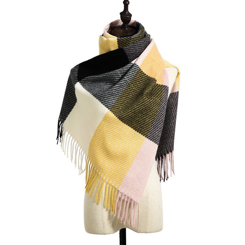 New Cashmere Tassel Thickened Cold And Warm Scarf Limorista