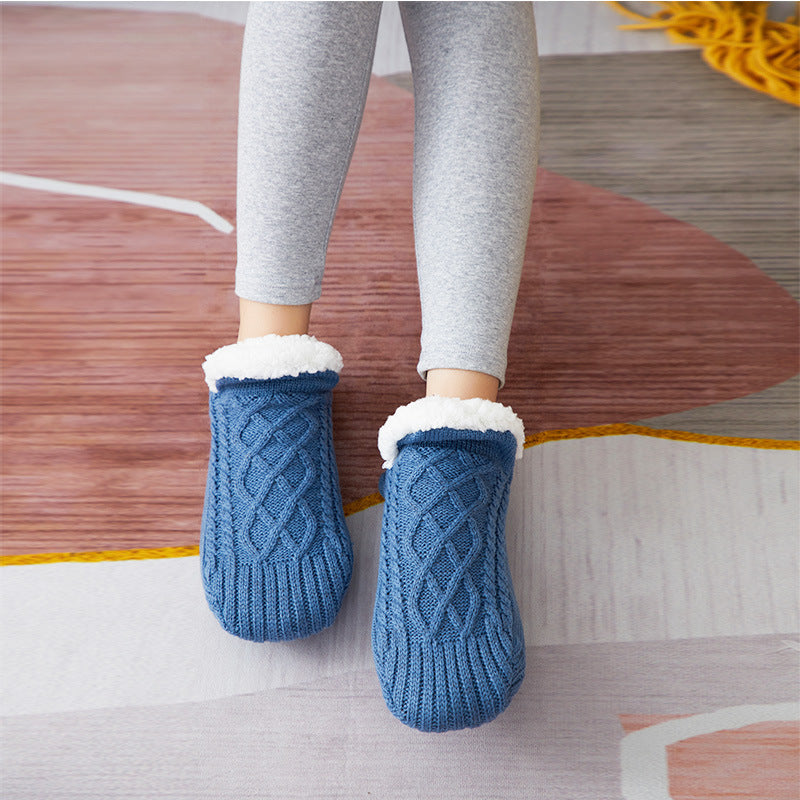 Winter Woolen Socks Women Thicken Warm Home Bedroom Socks Slippers Men Non-slip Foot Warmer Snow Socks Calcetines Mujer Limorista