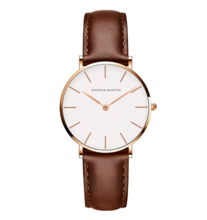 36mm ladies simple watch waterproof Korean white belt student watch Limorista