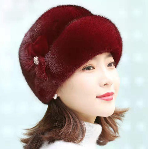 Fur Hat Female Winter Artificial Mink Hair Top Hat Limorista
