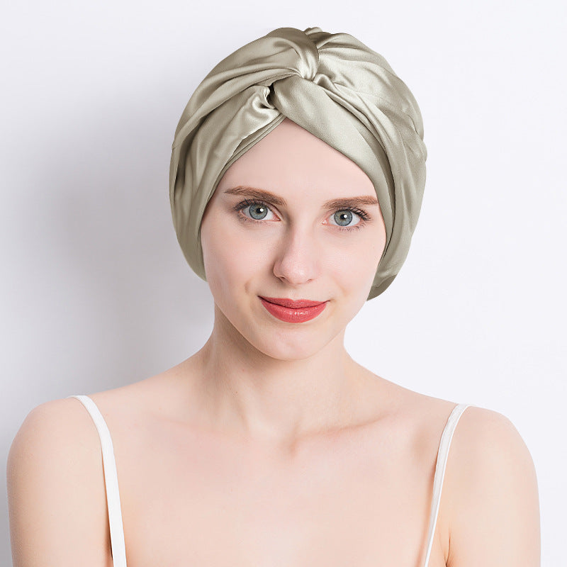 Seamless Silk Double-layer Cross Nightcap Limorista