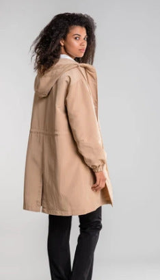 Limorista - Windbreaker Mid-length Loose Long-sleeved Jacket