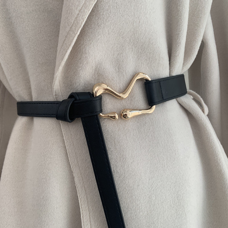 Thin Belt With Suit Coat Knot Decoration Limorista