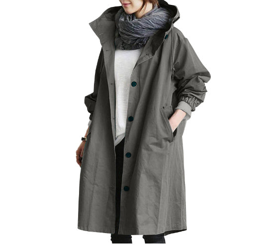 Korean Loose Solid Color British Trench Coat Limorista