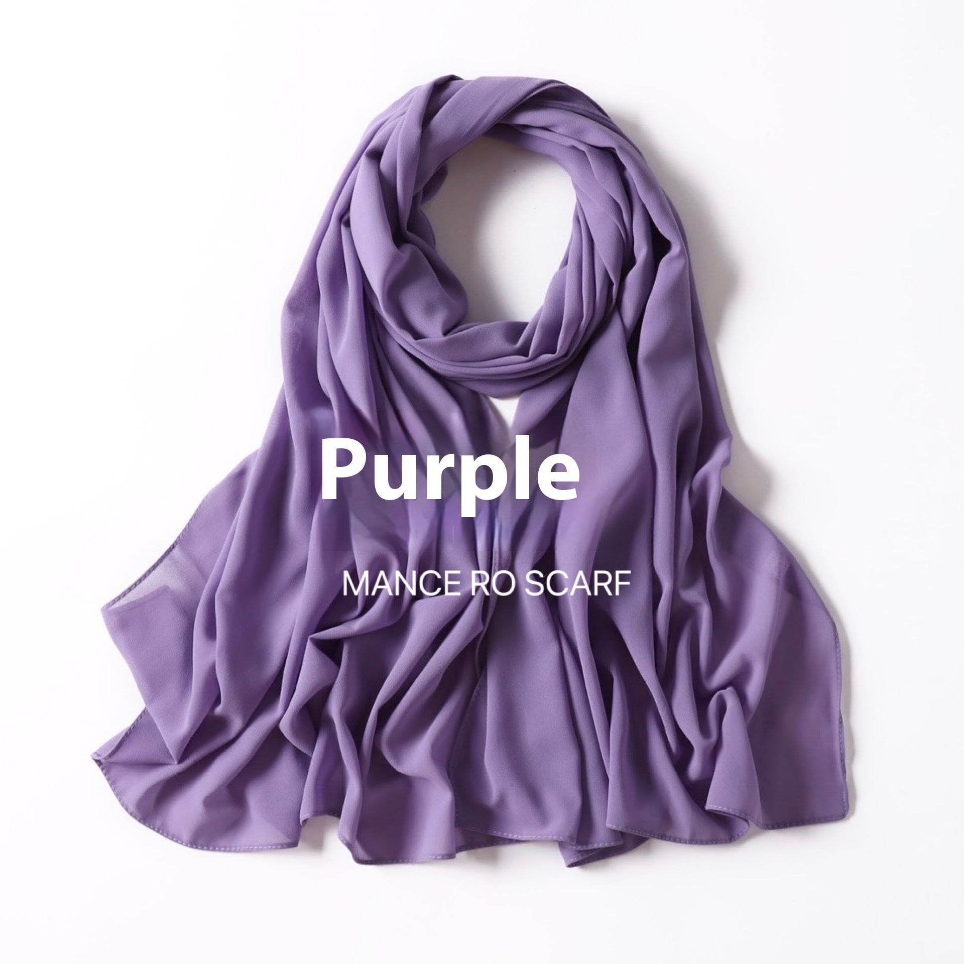 Pure Color Pearl Chiffon Scarf Headcloth Veil Chiffon Scarf Limorista