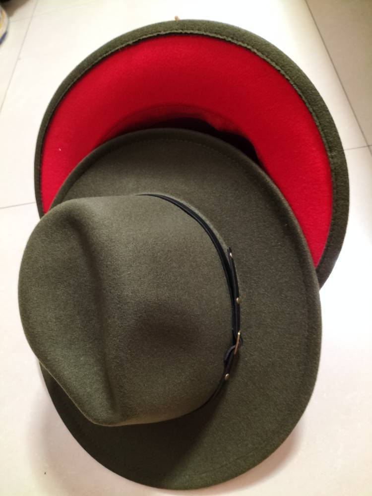 European And American Popular Woolen Top Color Matching Flat Brim Fedora Jazz Hat Limorista