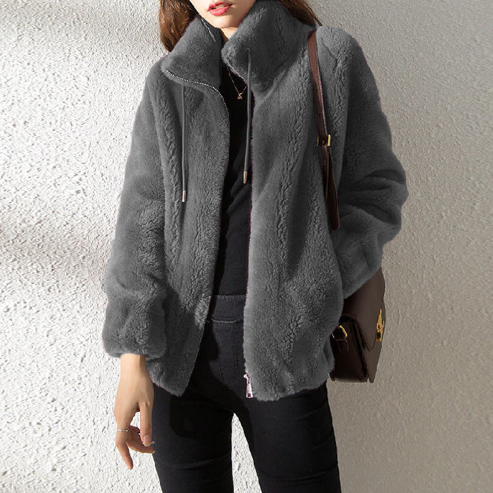 Sweater Elegant Cardigan Zipper Fleece Top Limorista