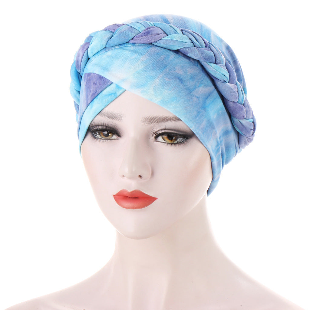 Tie-Dye Brushed Milk Silk Braided Hat Limorista