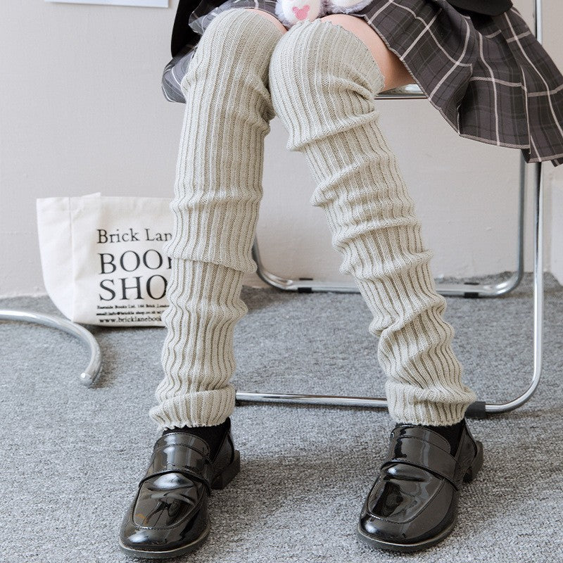 Solid Color Knitted Socks Stockings Limorista