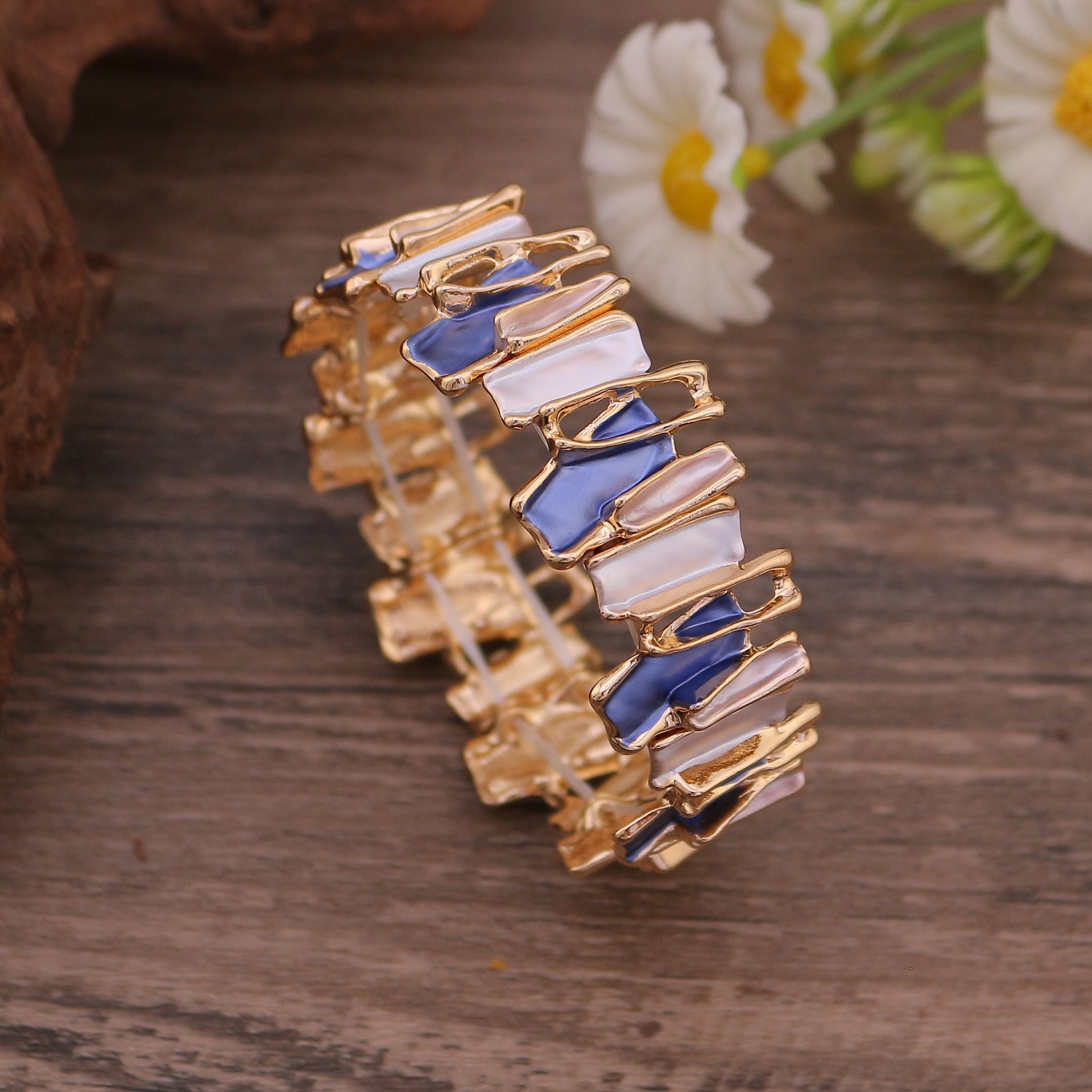 Irregular Colorful Oil Necklace Alloy Bracelet Stitching Women&