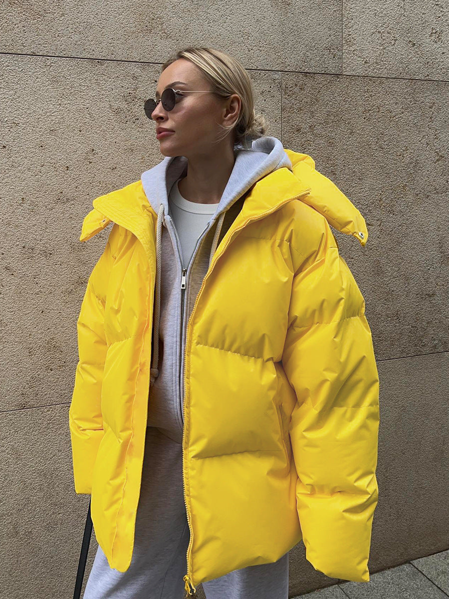 Fashion Coat With Removable Hood Cotton Jacket Winter Warm Windproof Loose Cotton Jacket Loose Parka Outerwear Clothing Limorista