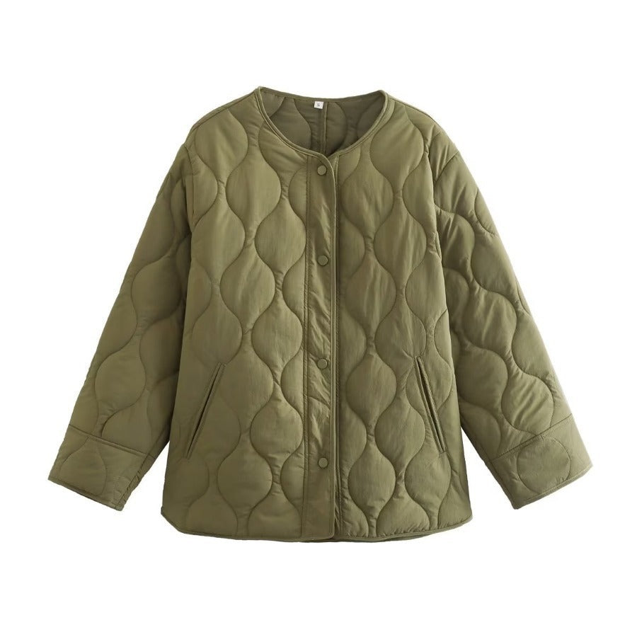 Limorista - Single-breasted Mid-length Loose Cotton Coat