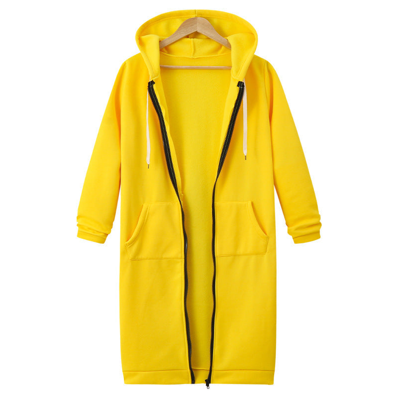 Hooded Long Sleeve Sweater Fleece Long Jacket Limorista