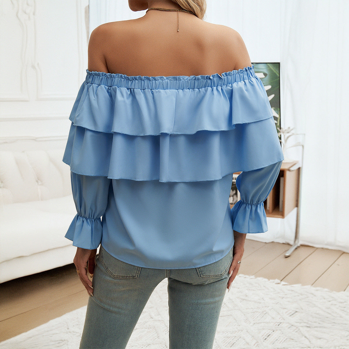 Off-shoulder Bishop Sleeves Top Limorista