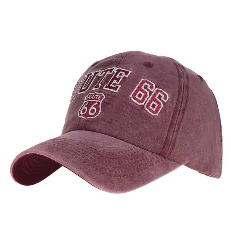 The ball cap is old and washed 66 road embroidery cap Limorista
