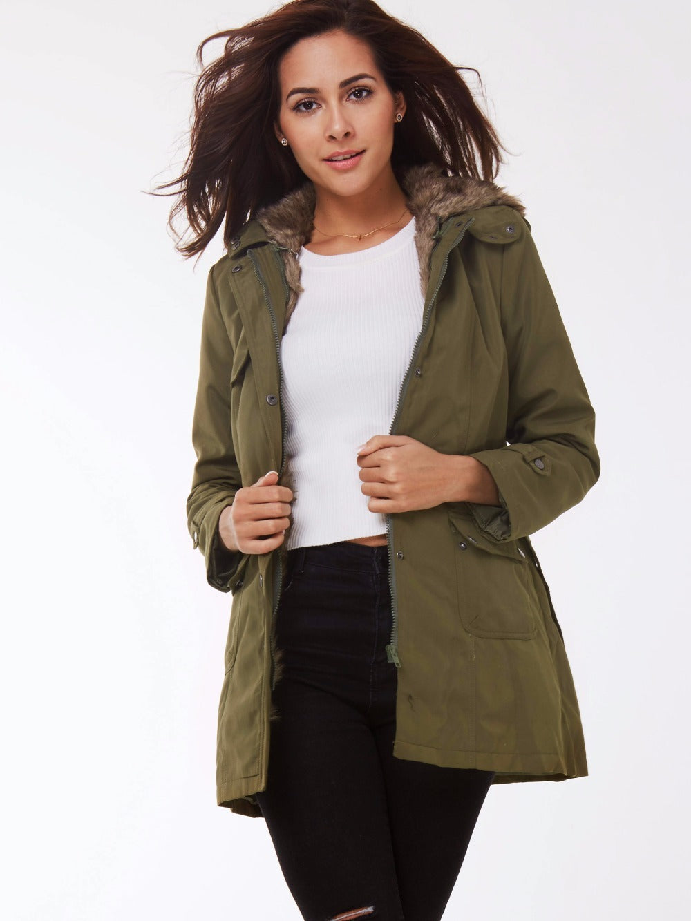 Casual Ladies Basic Coat jaqueta feminina jacket Warm Long Sleeve women parkas cotton Women Winter Jacket Limorista