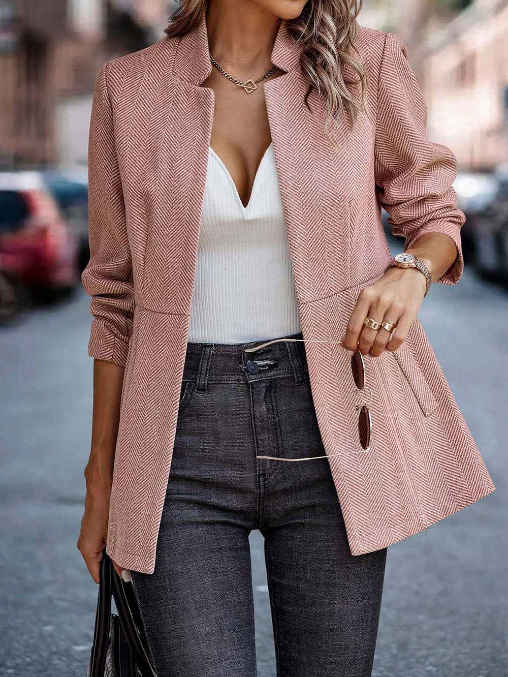 Limorista - Slim-fitting Jacket With Pockets Fashion Commuting Thickened Woolen Overcoat For Women