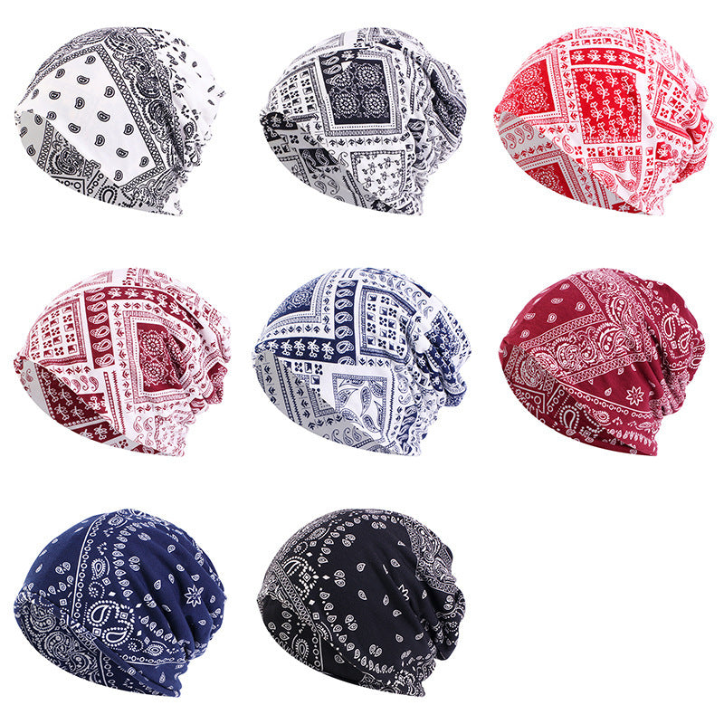 New Warm Couples Pullover Print Bandana Hat Limorista