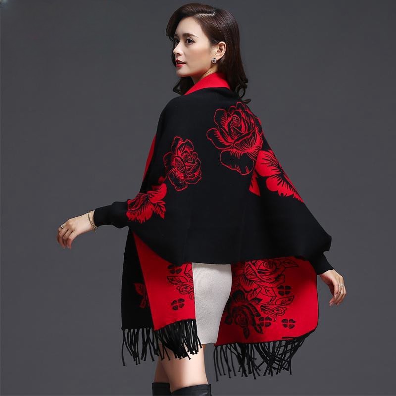 Mid-length Tassels Loose-fitting Knitted Cardigan Thickened Sweater Cashmere Outerwear Limorista