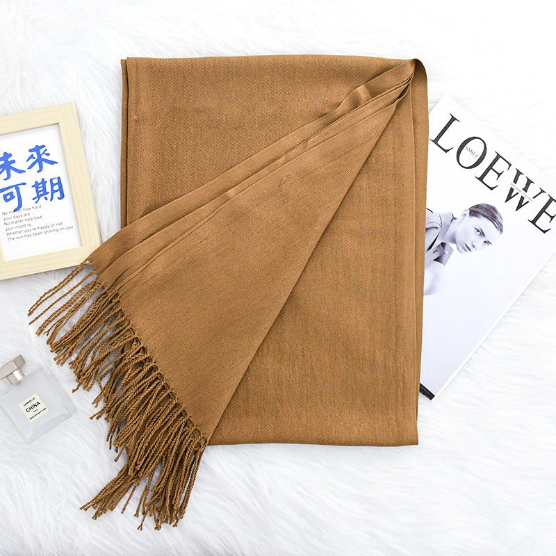 Annual Meeting Warm Cashmere Tassel Scarf Limorista
